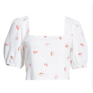 BP Puff Sleeve Crop Top in Tossed Berrries Medium